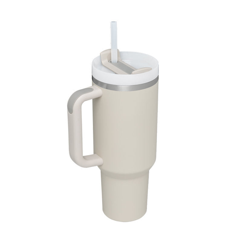 40 Oz Tumbler With Handle Straw Insulated, Stainless Steel Spill Proof Vacuum Coffee Cup Travel
