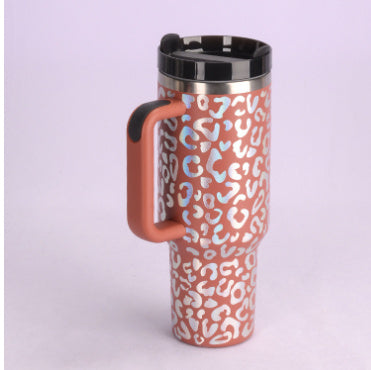 40 Oz Tumbler With Handle Straw Insulated, Stainless Steel Spill Proof Vacuum Coffee Cup Travel