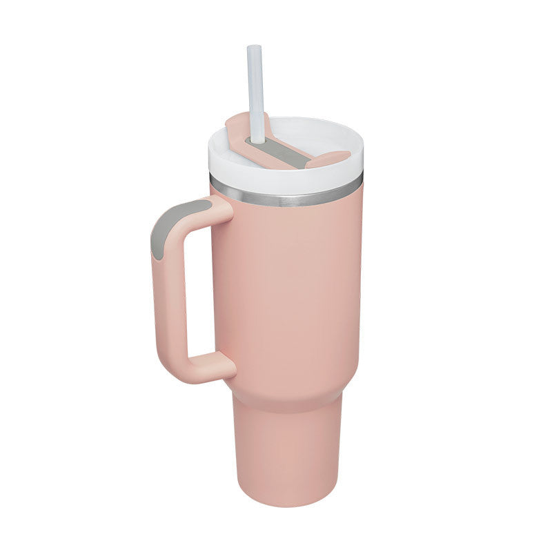 40 Oz Tumbler With Handle Straw Insulated, Stainless Steel Spill Proof Vacuum Coffee Cup Travel